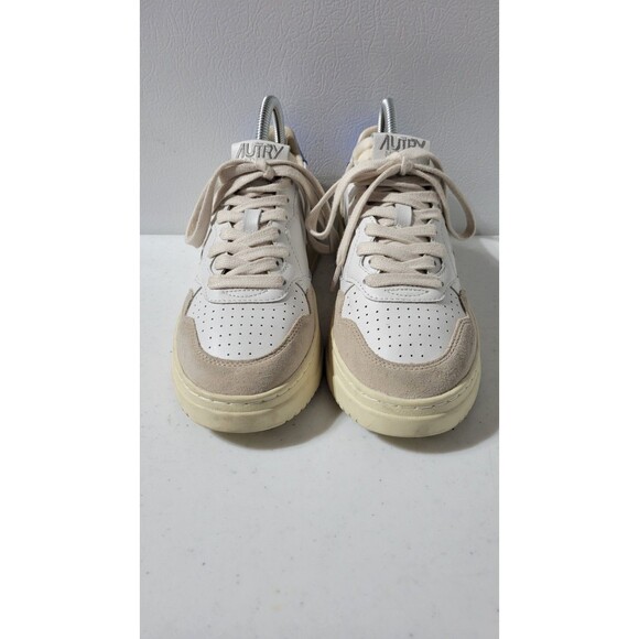 Autry Medalist Low Sneakers White Blue Amazon Leather Beige Suede Size 38